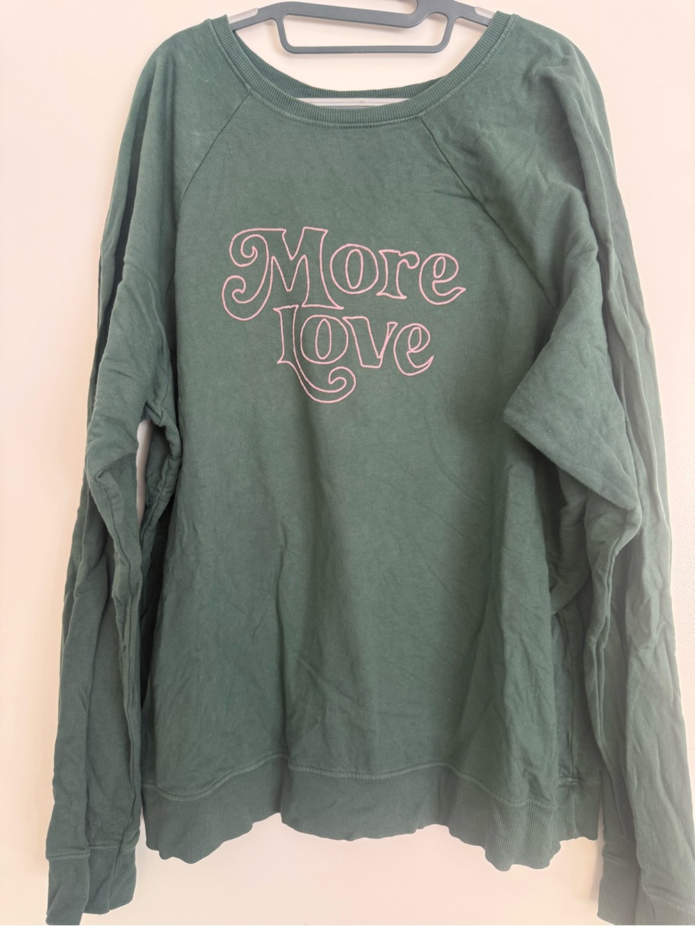 Anthropologie Forest Green 'More Love' Crewneck Sweatshirt